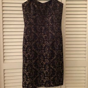 Black and gold cocktail dress